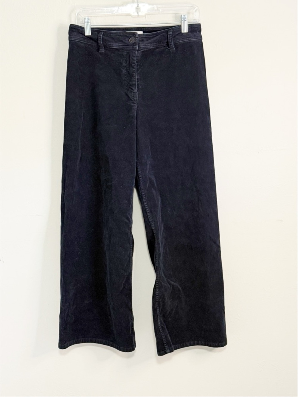 NILI LOTAN Women’s Navy Blue Corduroy MEGAN Pants Wide Leg High Waist Size 4